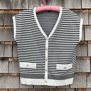 Adrianna Papell Black and White Knit Top